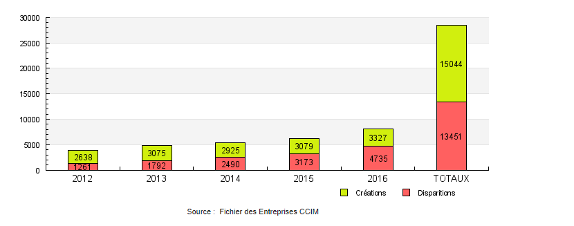 SIIC - Graphique évolution du flux sur 5 ans